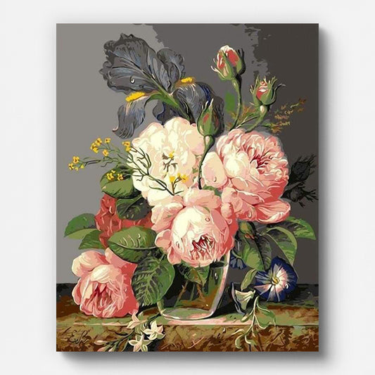 Bouquet of Wild Flowers Paint by Numbers for Adults by Paintarthub - Finished Wall Art