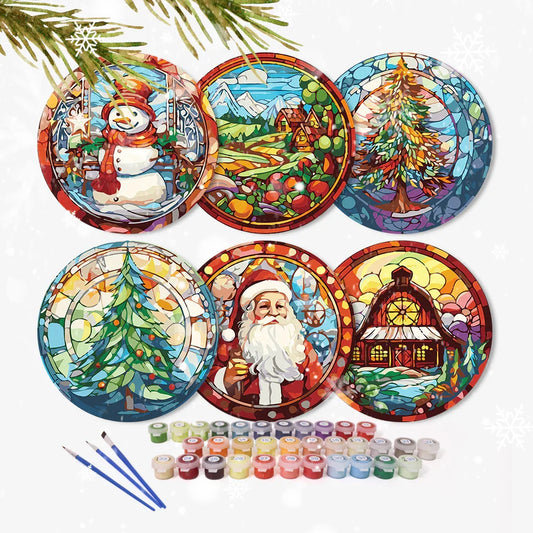 Paint by Numbers Placemats 6 Pieces - Christmas Theme Free Shipping - Paintarthub