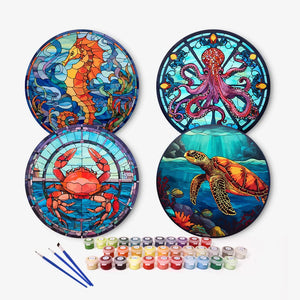 Paint by Numbers Placemats 4 Pieces - Undersea Adventure Free Shipping - Paintarthub