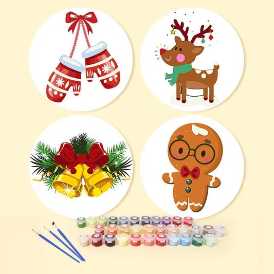 Paint by Numbers Placemats 4 Pieces - Festive Christmas Free Shipping - Paintarthub