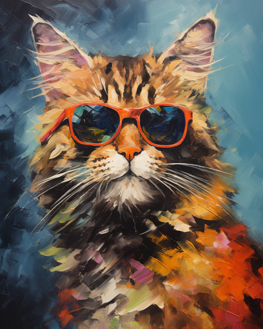 Cat Wearing Sunglasses Paint by Numbers