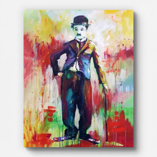 Chaplin Watercolor Paint by Numbers for Adults by Paintarthub - Finished Wall Art