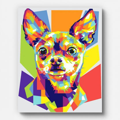 Chihuahua Pop Art Paint by Numbers for Adults by Paintarthub - Finished Wall Art