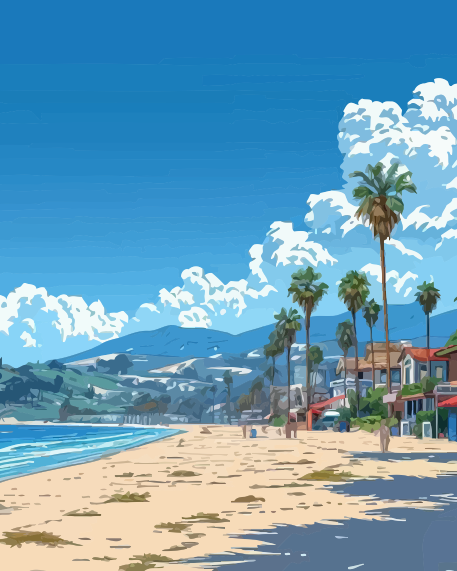 Coastal City Beach Paint by Numbers for Adults by Paintarthub