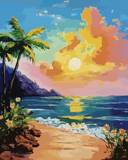 Coastal Sunset Paint by Numbers for Adults by Paintarthub