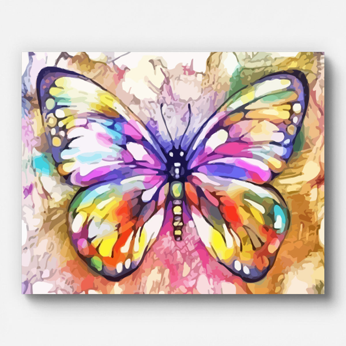 Colorful Butterfly Paint by Numbers for Adults by Paintarthub - Finished Wall Art