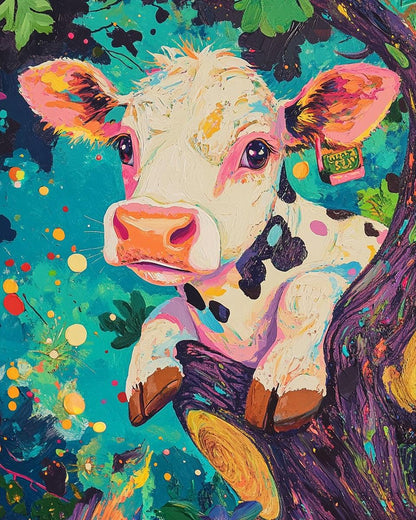 Colorful Cow Paint by Numbers for Adults by Paintarthub