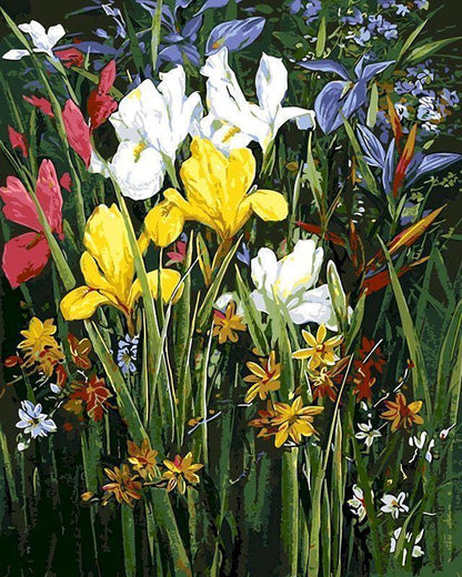 Colorful Field of Flowers Paint by Numbers for Adults by Paintarthub