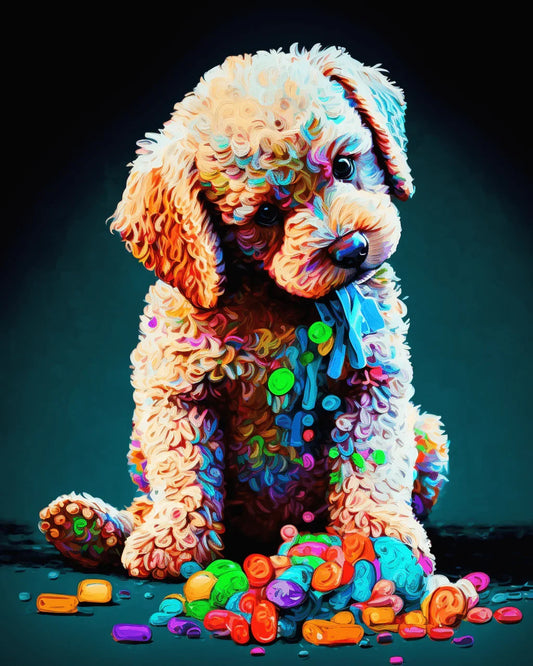 Colorful Golden Retriever Paint by Number for Adults by Paintarthub