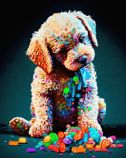 Colorful Golden Retriever Paint by Numbers for Adults by Paintarthub