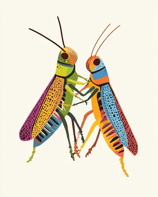 Colorful Grasshoppers Paint by Numbers for Adults by Paintarthub