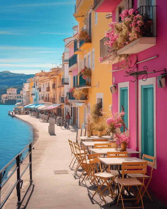 Colorful House by Lake Side Paint by Numbers for Adults by Paintarthub