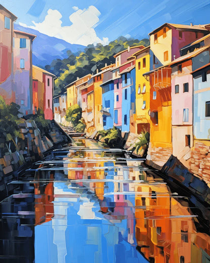 Colorful Houses Paint by Number for Adults by Paintarthub