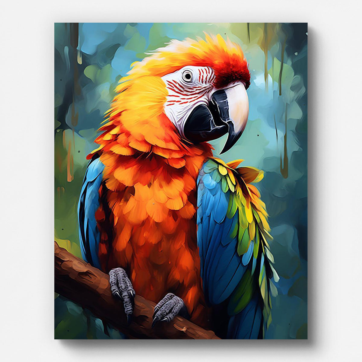 Colorful Parrot Paint by Numbers for Adults by Paintarthub - Finished Wall Art