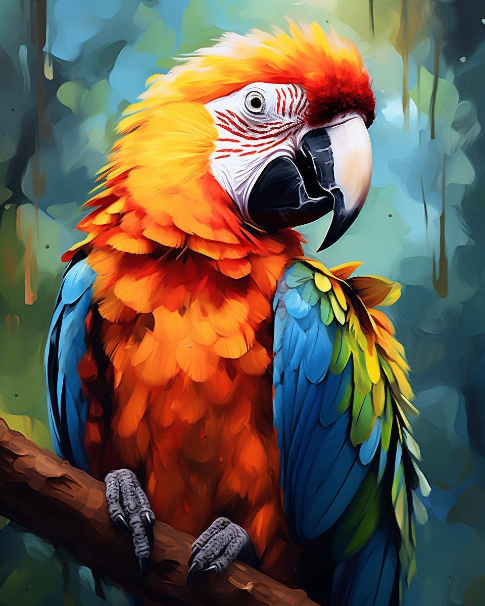 Colorful Parrot Paint by Numbers for Adults by Paintarthub