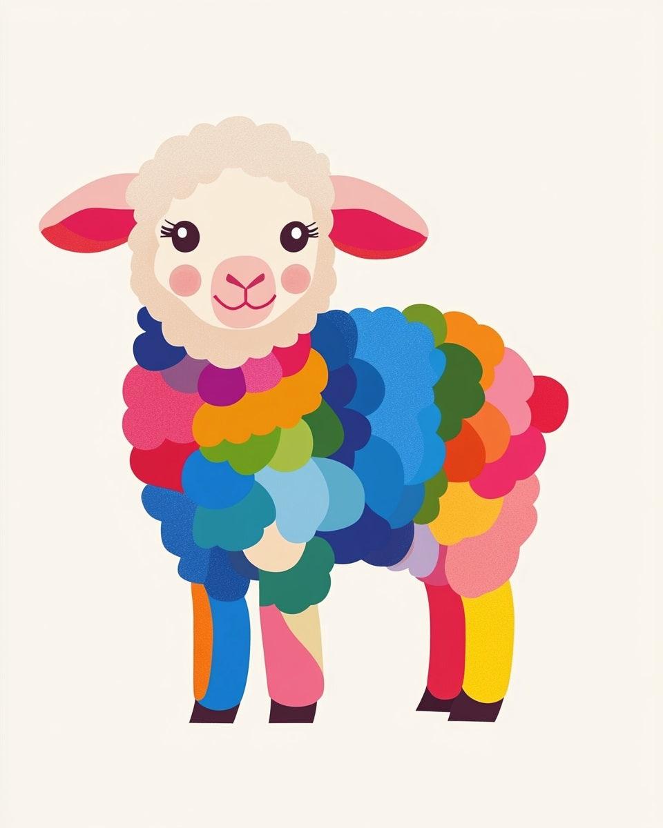 Colorful Sheep Paint by Numbers for Adults by Paintarthub