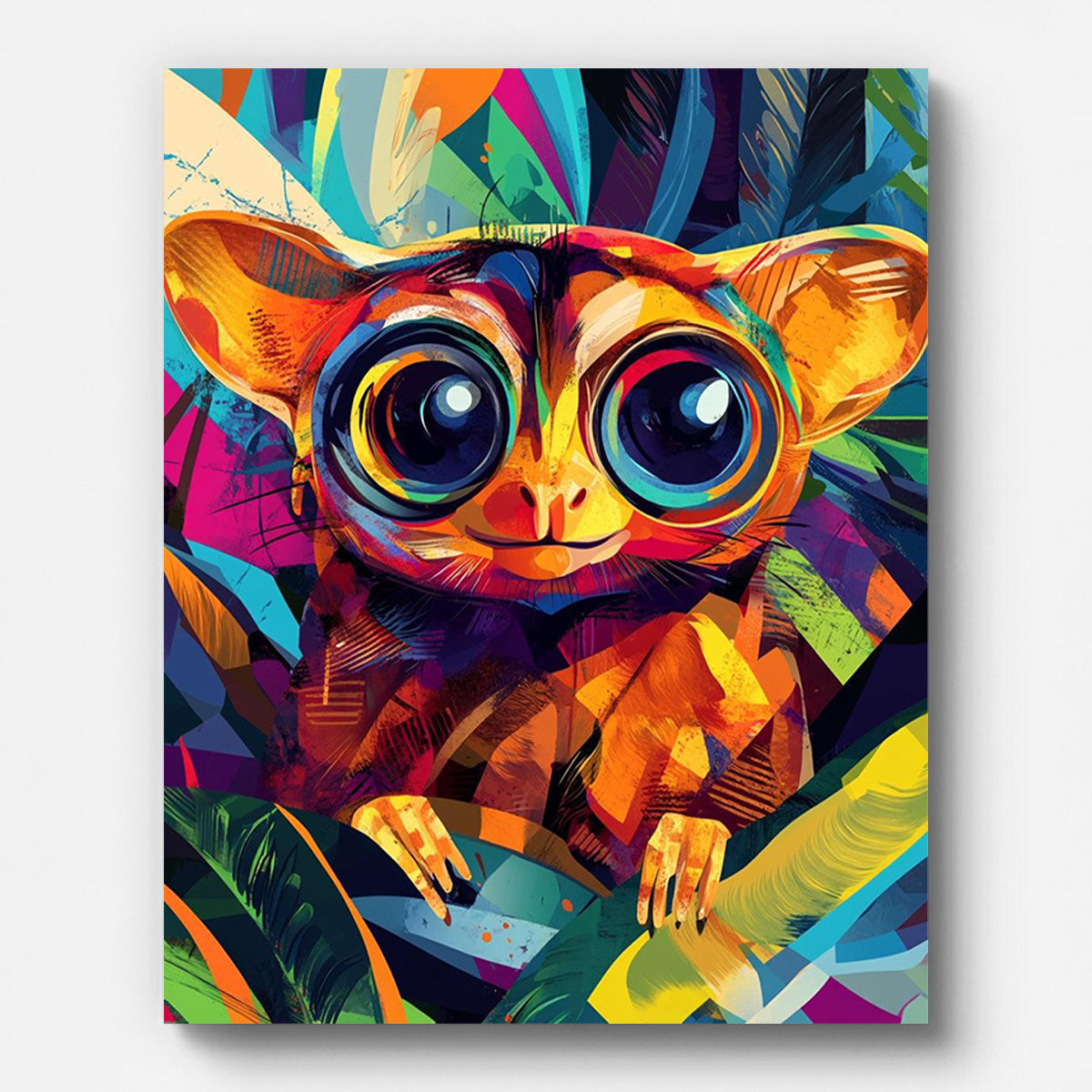 Colorful Tarsier Paint by Numbers for Adults by Paintarthub - Finished Wall Art
