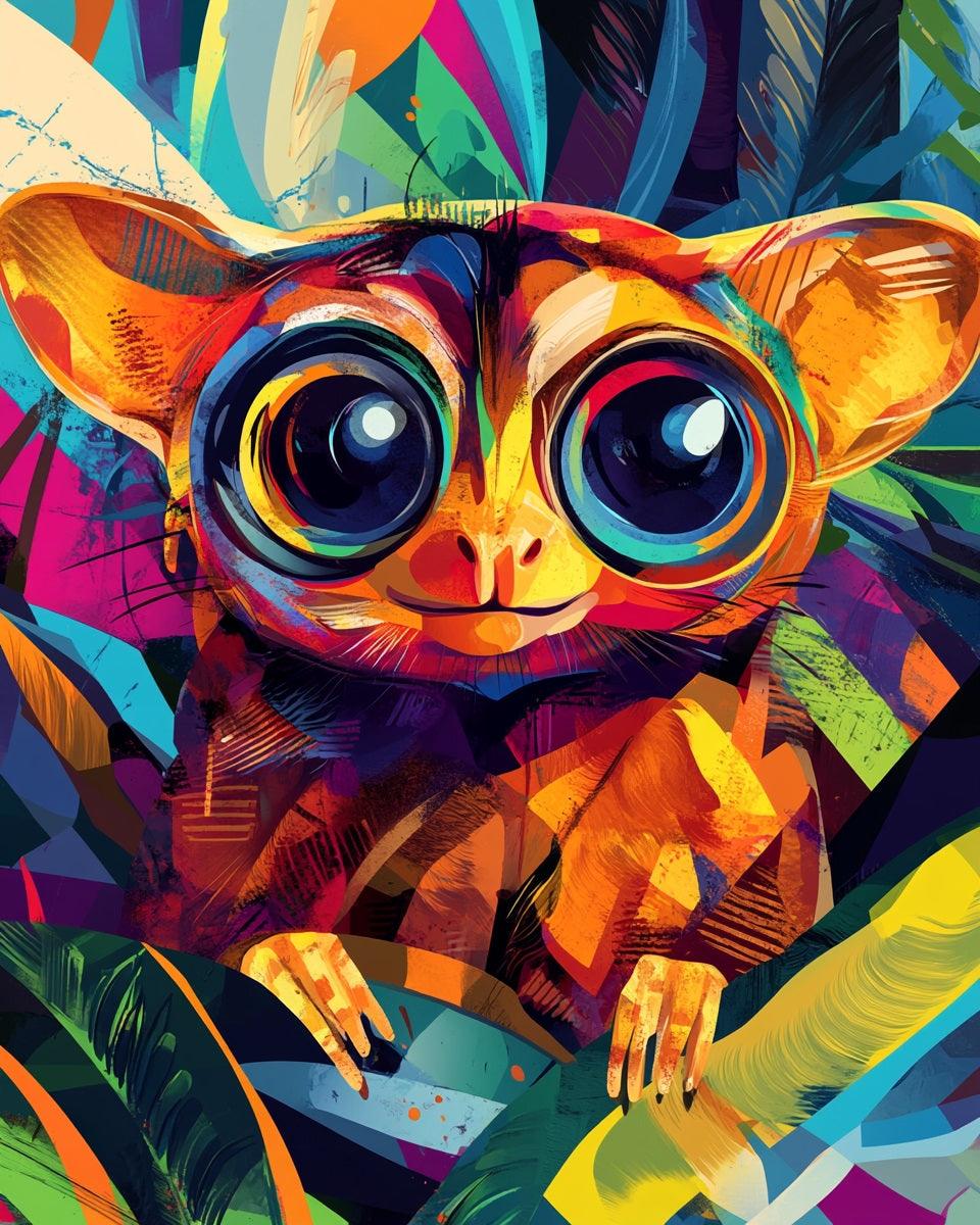 Colorful Tarsier Paint by Numbers for Adults by Paintarthub