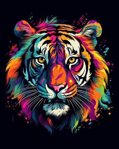 Colorful Tiger Avatar Paint by Numbers for Adults by Paintarthub