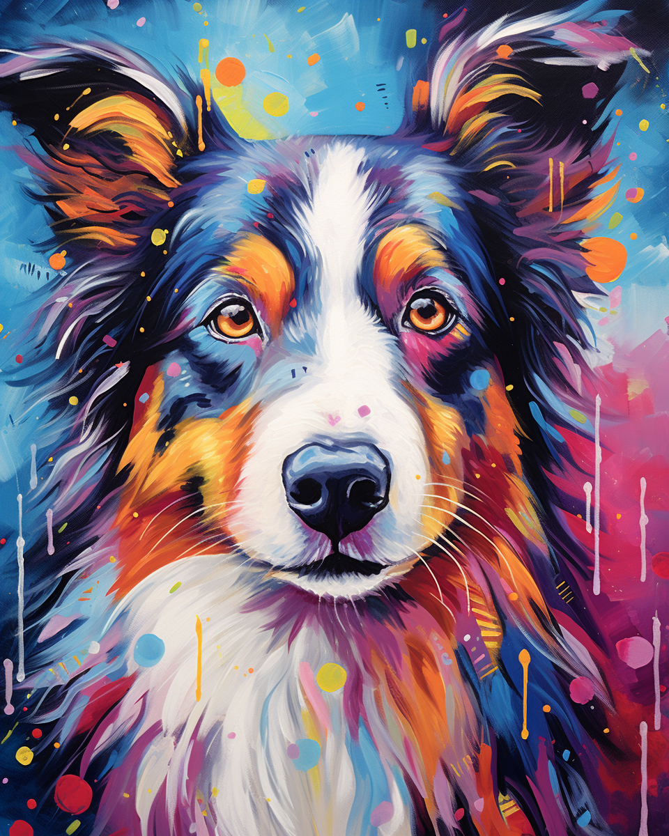 Colorful Sheepdog Paint by Numbers