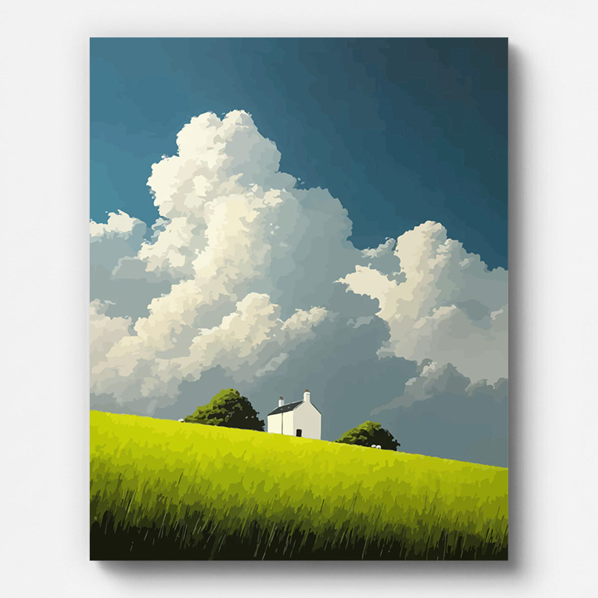 Countryside Cloud Cottage Paint by Numbers for Adults by Paintarthub - Finished Wall Art