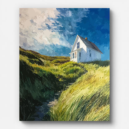 Countryside Cottage Paint by Numbers for Adults by Paintarthub - Finished Wall Art