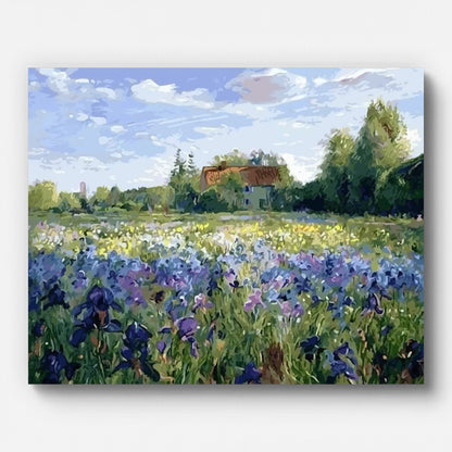 Countryside Field Paint by Numbers for Adults by Paintarthub - Finished Wall Art