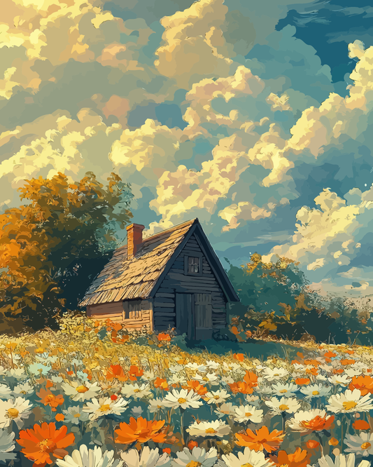 Countryside Flower Cottage Paint by Numbers for Adults by Paintarthub