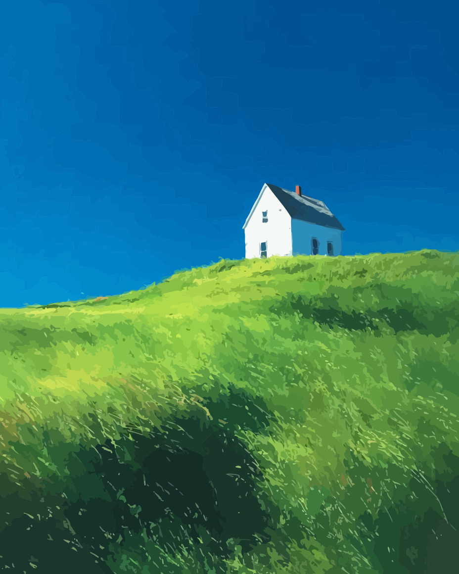 Countryside Hilltop Cottage Paint by Numbers for Adults by Paintarthub