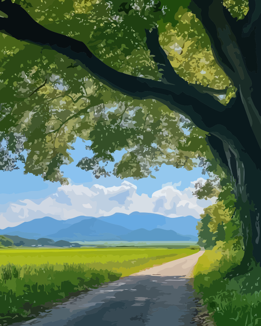 Countryside Summer Path Paint by Numbers for Adults by Paintarthub