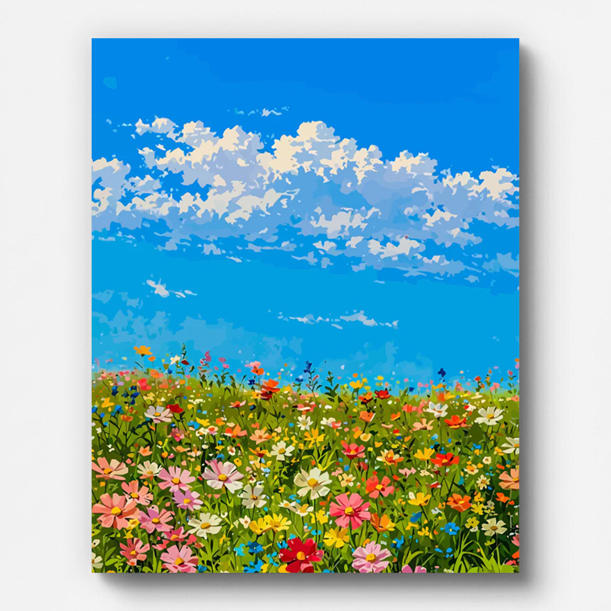 Countryside Wildflower Field Paint by Numbers for Adults by Paintarthub - Finished Wall Art