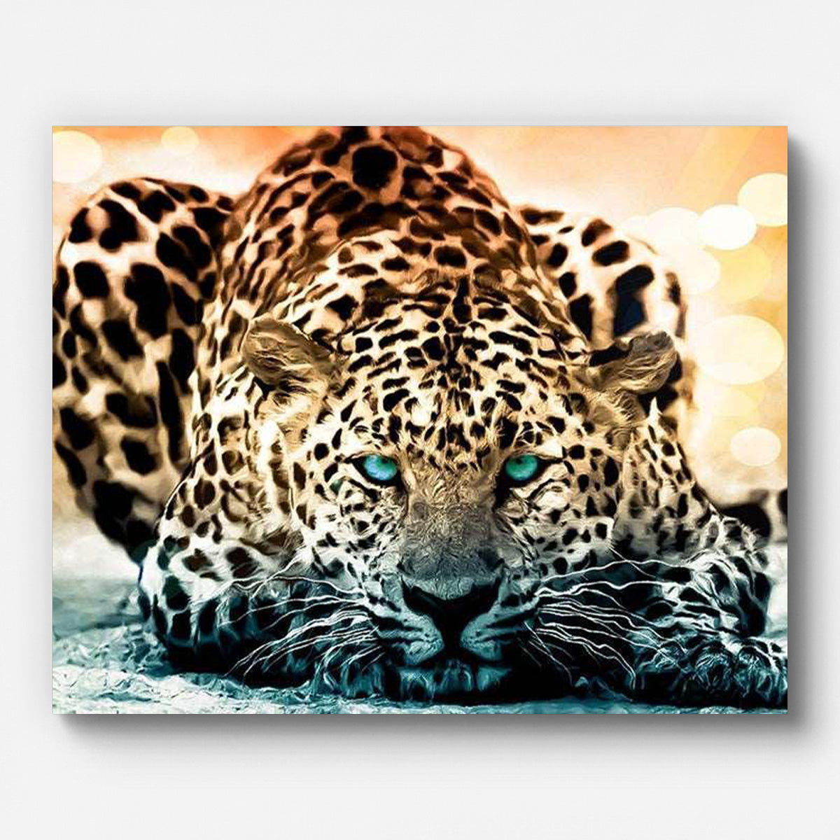 Creeping Cheetah Paint by Numbers for Adults by Paintarthub - Finished Wall Art