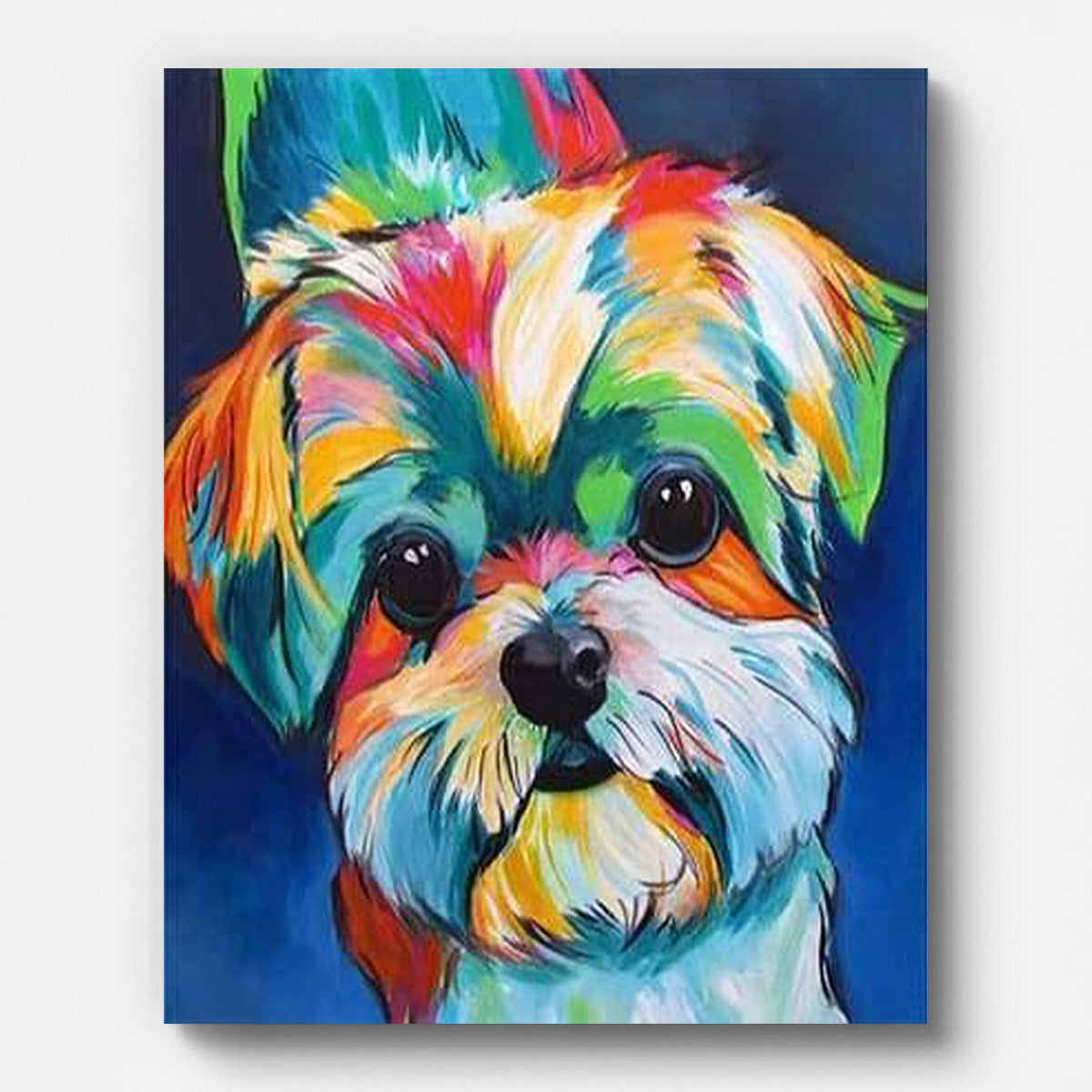 Cute Dog Paint by Numbers for Adults by Paintarthub - Finished Wall Art