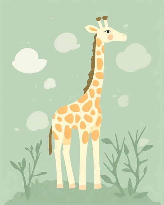 Cute Giraffe Paint by Numbers for Adults by Paintarthub
