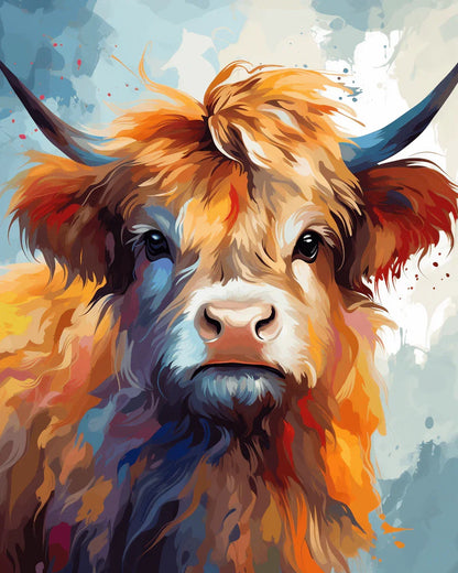 Cute Highland Cow Paint by Numbers for Adults by Paintarthub