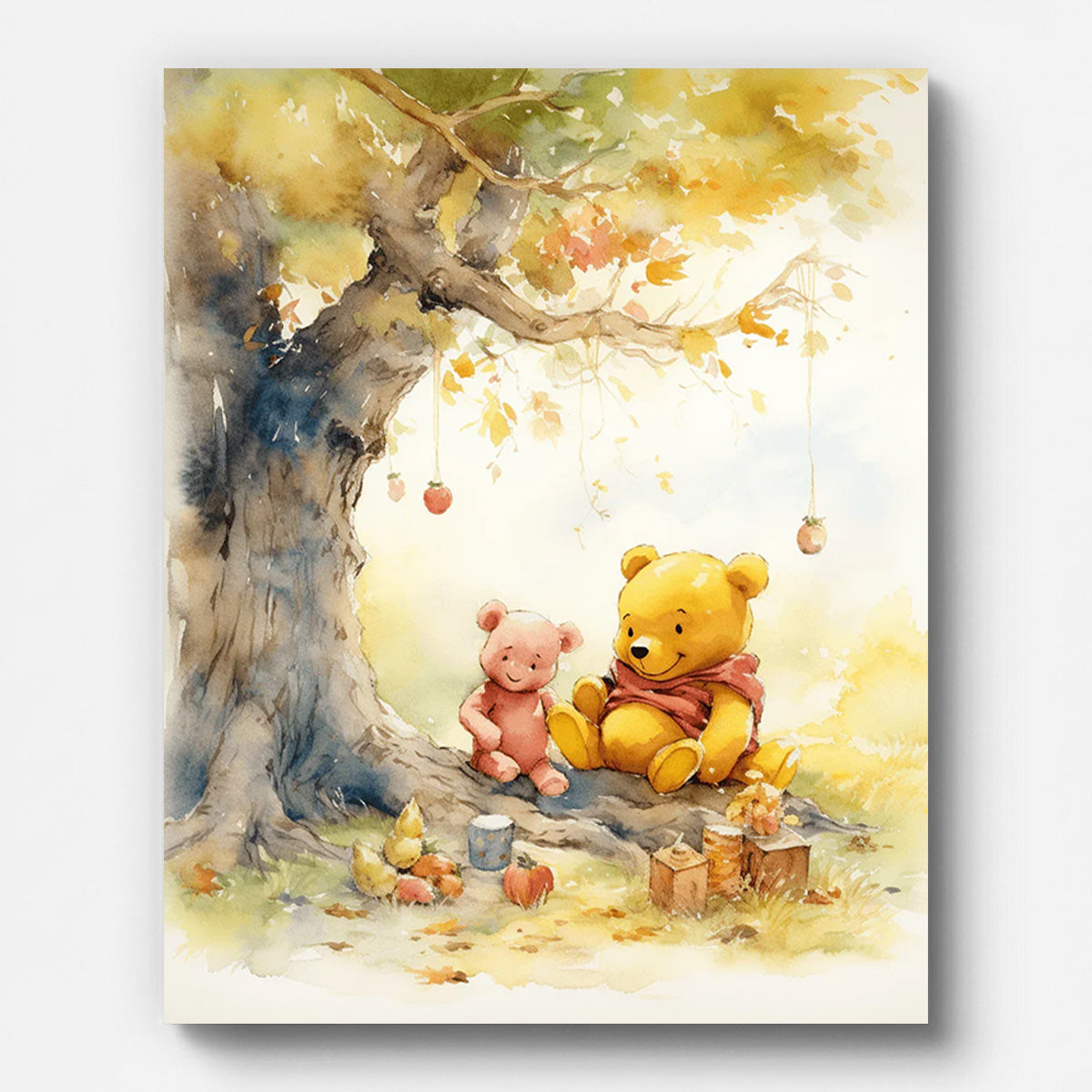 Cute Pooh Bear Paint by Numbers for Adults by Paintarthub - Finished Wall Art