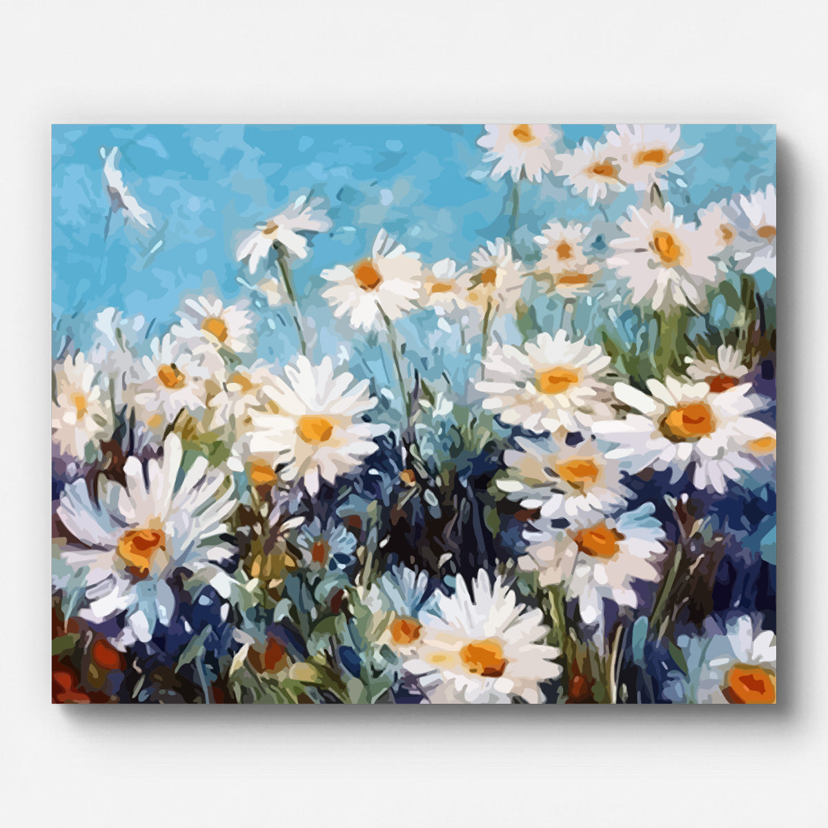 Daisy Flowers Paint by Numbers for Adults by Paintarthub - Finished Wall Art