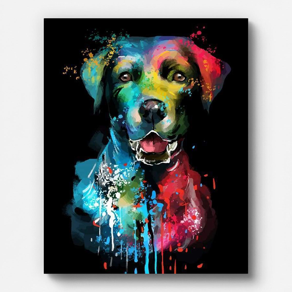 Dog Color Fashion Paint by Numbers for Adults by Paintarthub - Finished Wall Art