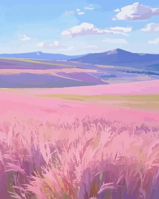 Dreamy Countryside Hills Paint by Numbers for Adults by Paintarthub