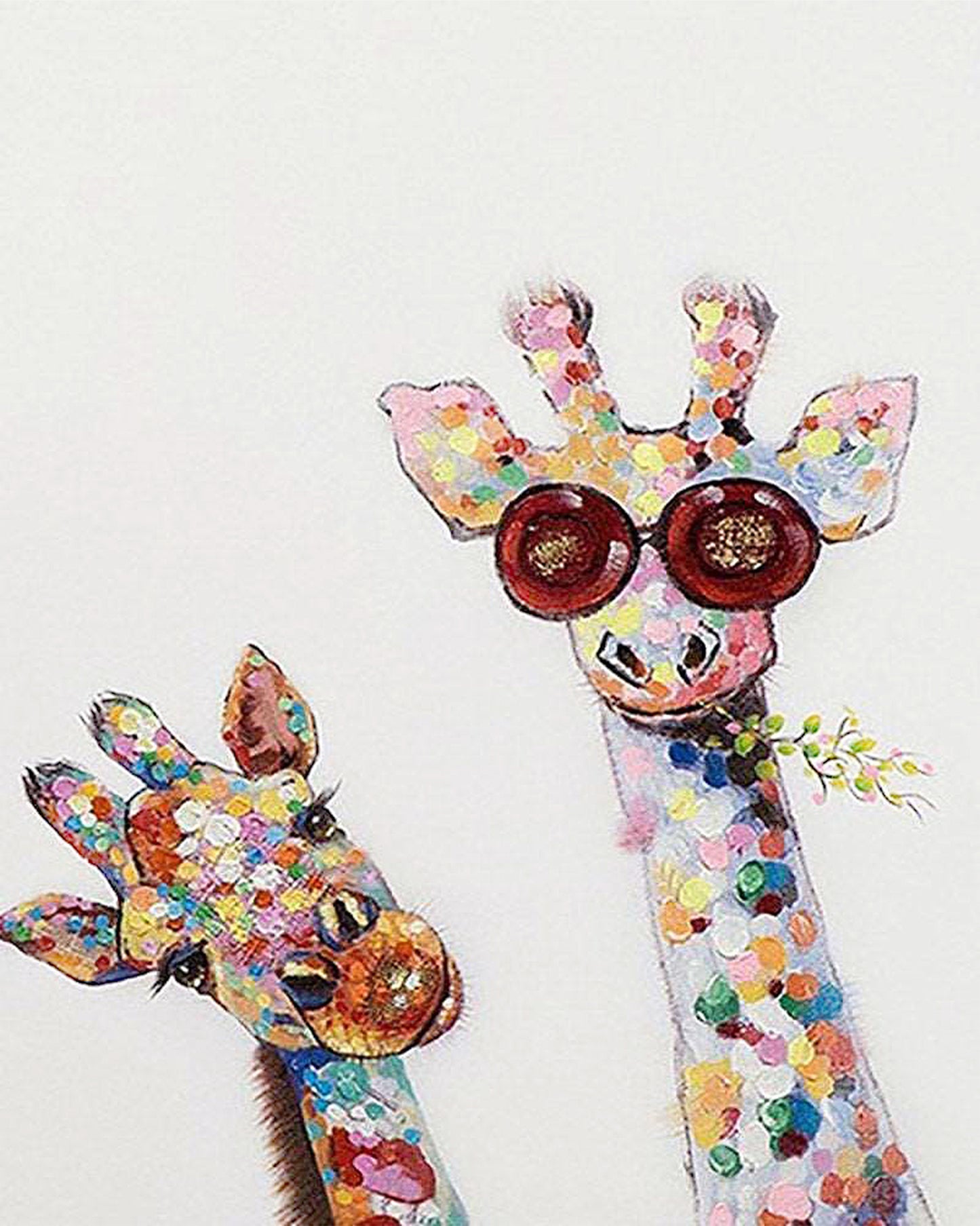 Duo of Pop Art Giraffes Paint by Numbers for Adults by Paintarthub