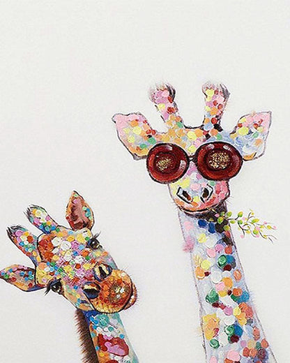 Duo of Pop Art Giraffes Paint by Numbers for Adults by Paintarthub