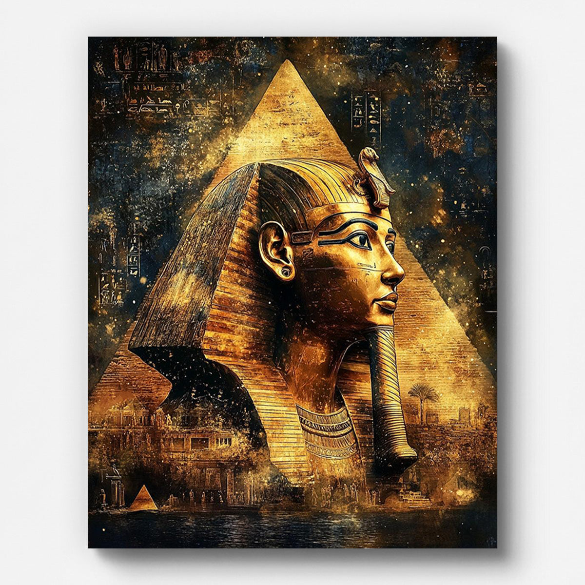 Egyptian Pharaoh Paint by Numbers for Adults by Paintarthub - Finished Wall Art