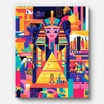 Egyptian Queen Paint by Numbers for Adults by Paintarthub - Finished Wall Art