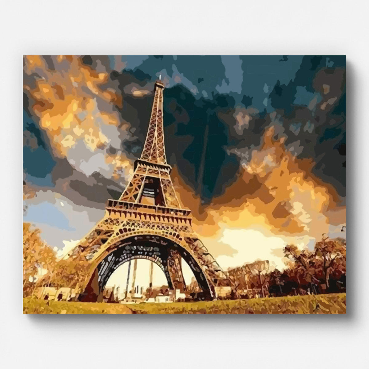 Eiffel Tower at Sunset Paint by Numbers for Adults by Paintarthub - Finished Wall Art