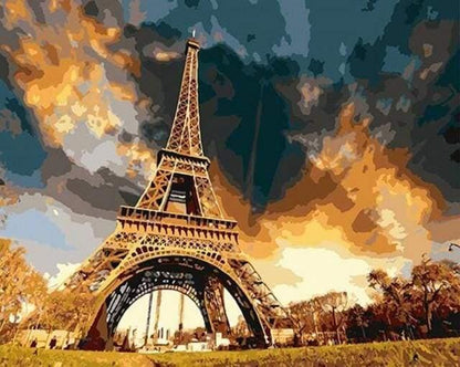 Eiffel Tower at Sunset Paint by Numbers for Adults by Paintarthub