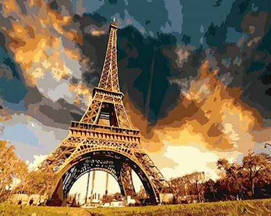 Eiffel Tower at Sunset Paint by Numbers