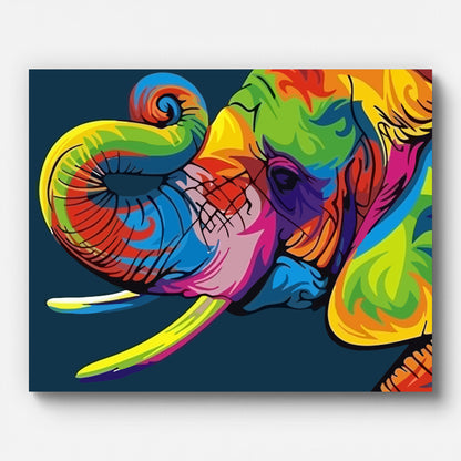 Elephant Pop Colors Paint by Numbers for Adults by Paintarthub - Finished Wall Art