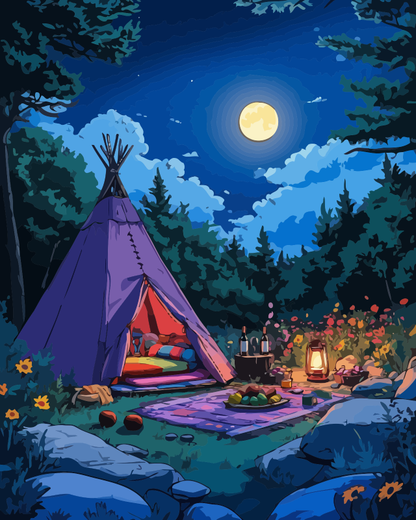 Fantasy Forest Camp Paint by Numbers for Adults by Paintarthub