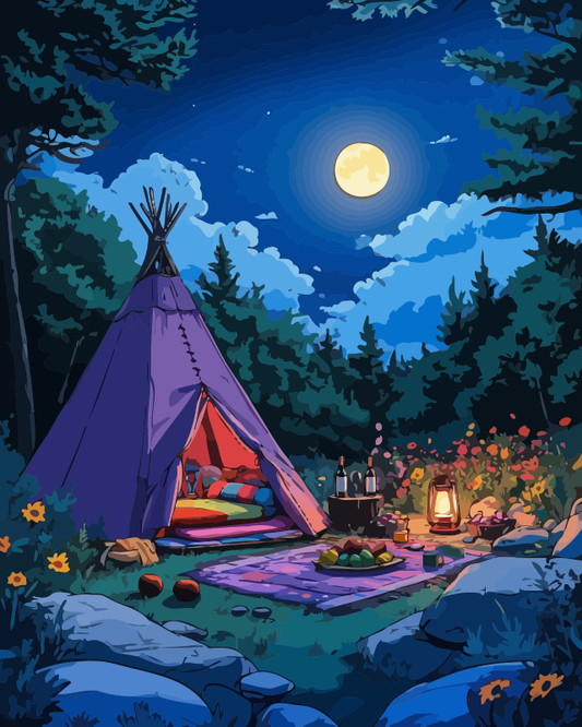 Fantasy Forest Camp Paint by Numbers for Adults by Paintarthub