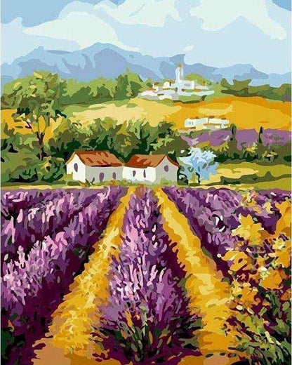 Field of Lavender Paint by Numbers for Adults by Paintarthub